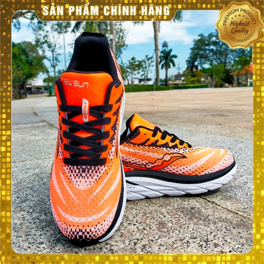 [HOT] Giày Chạy Bộ Newsun 2024 Màu Cam Viền Đen